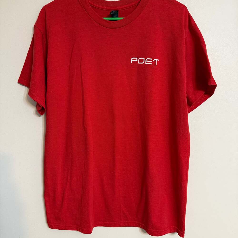 Poet. Red Relaxed Work Farm Shirt American Flag‎